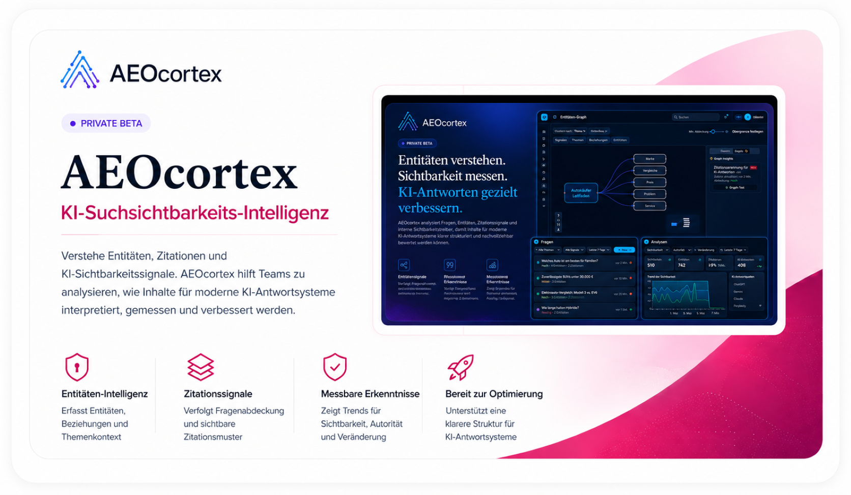 AEOcortex project overview showing the platform overview.
