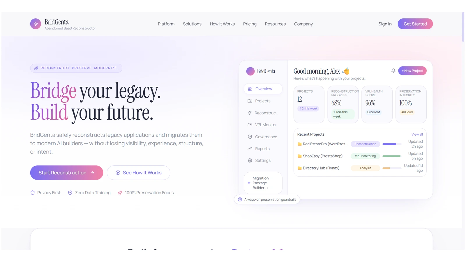 BridGenta Workspace Interface
